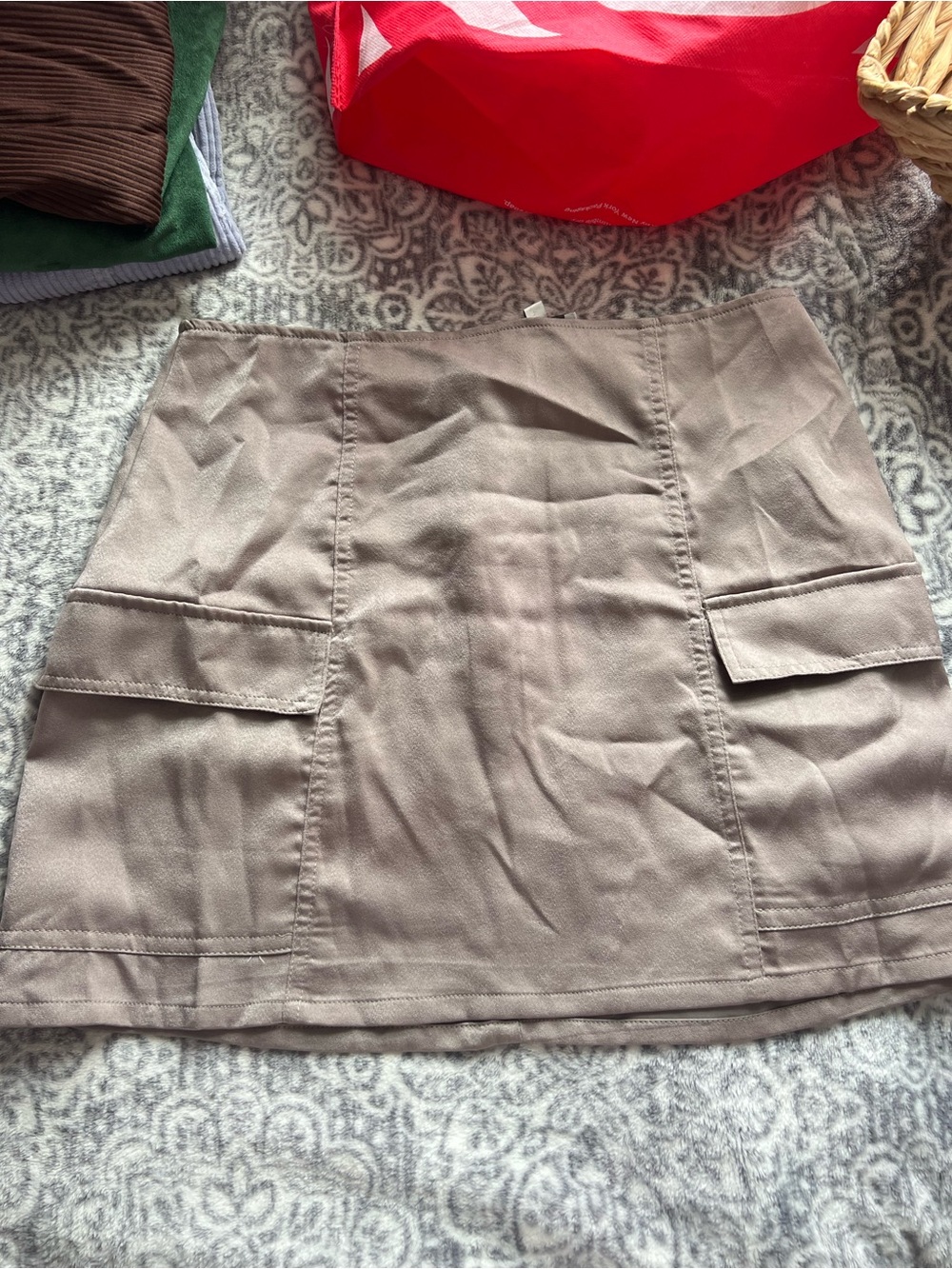 PacSun Taupe Mini Skirt with Back Zipper